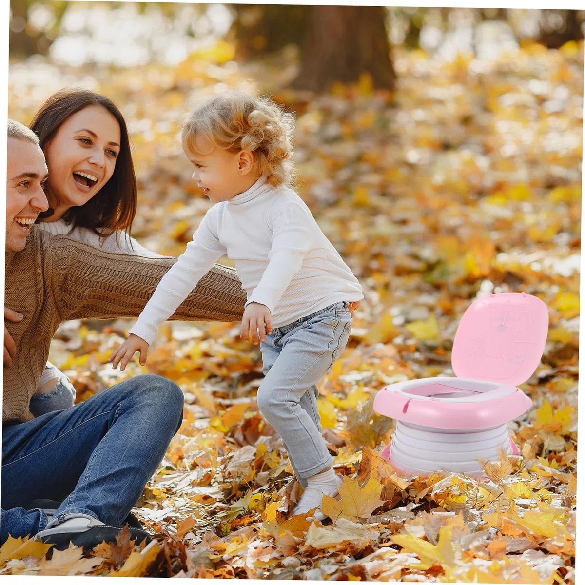 FRCOLOR Klappbares Töpfchen für Junge Mädchen Tragbarer Camping-toilettensitz Faltbares Reise-wc für Kleinkinder Auslaufsichere Campingtoilette Kompakter Toilettensitz für Unterwegs