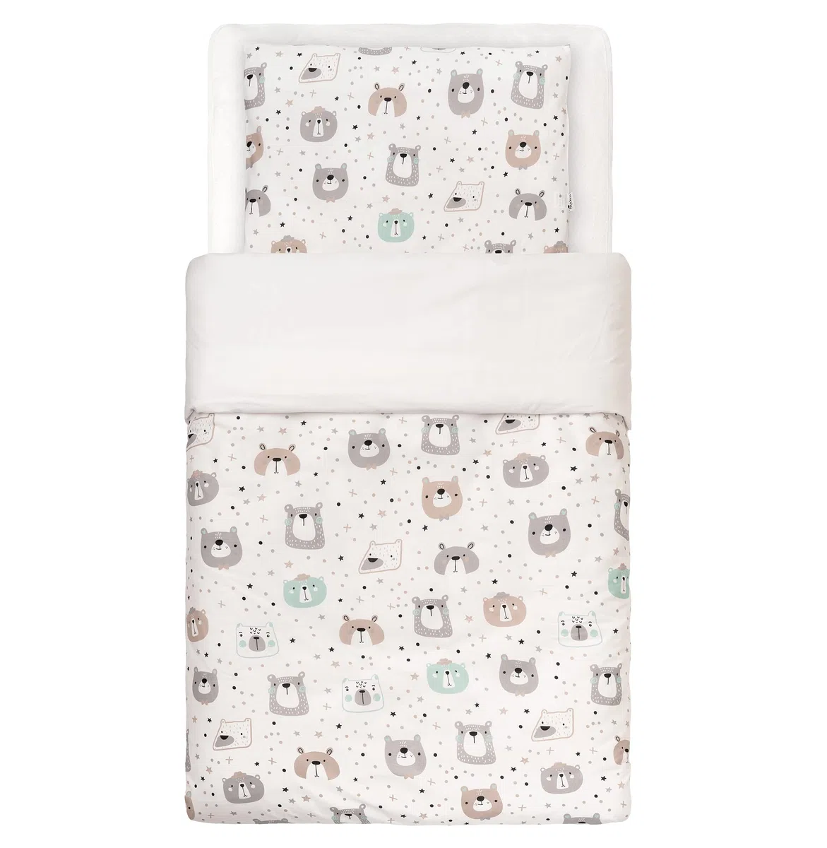 FlyIdeas Baby Bettwäsche Komplett Set 120x150 cm, 100% Reine Zert. Baumwolle Baby Decken Set mit Kissenbezug fur Neugeborenen Kinderbett Stubenwagen & Wiegen, Made in EU
