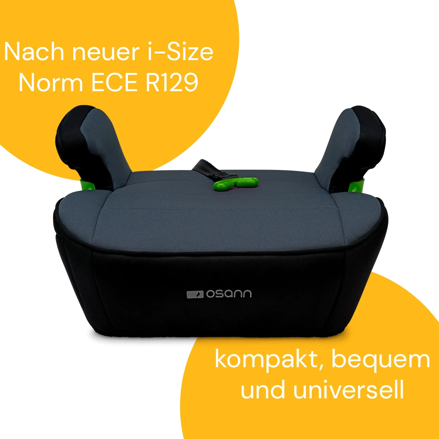Osann Junior Isofix Gurtfix i-Size Sitzerhöhung mit Isofix Auto Kinder 126-150 cm Nero
