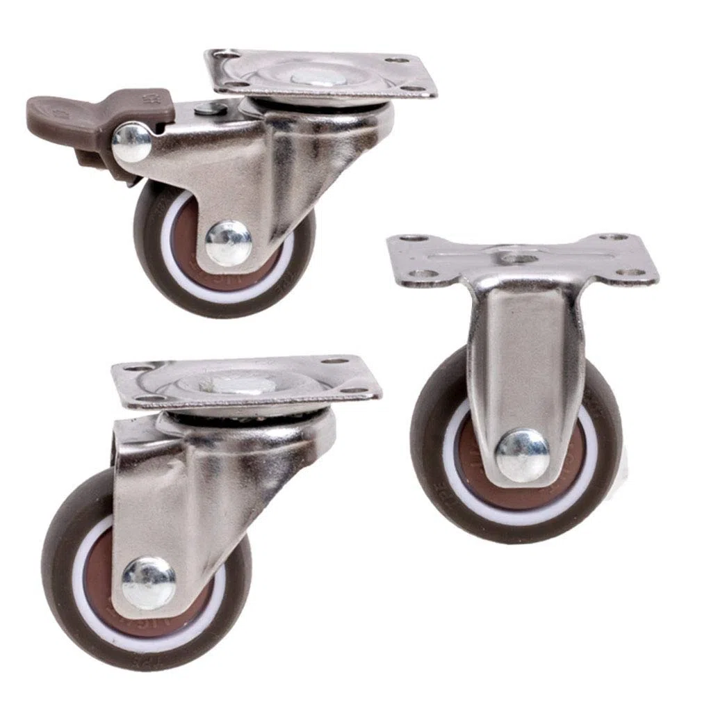 Drehbare Rollen, Rolle, Gummi-Möbelrollen aus Metall, for Kinderwagen/Blumenständerrad(1.5inch)