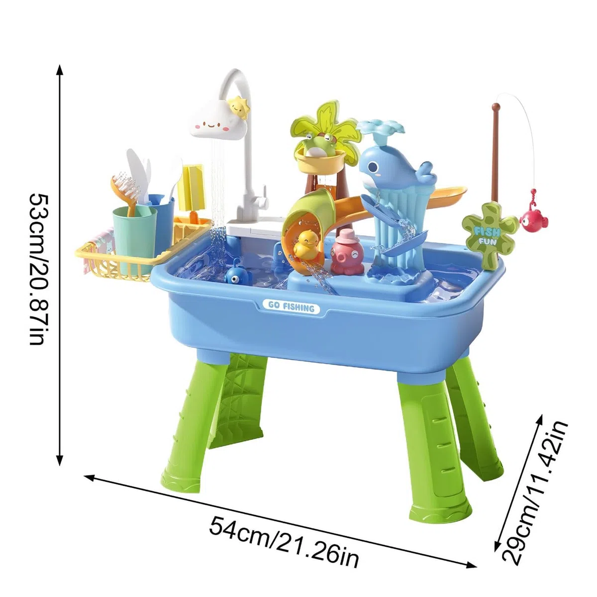Generisch Wassertisch für Kinder Sensorik Waschbecken Sommer Spielzeuge | Kinder Aktivitäts-Spieltisch für drinnen und draußen Für Garten, , Park, Terrasse, Camping, drinnen und draußen, Vorschule,