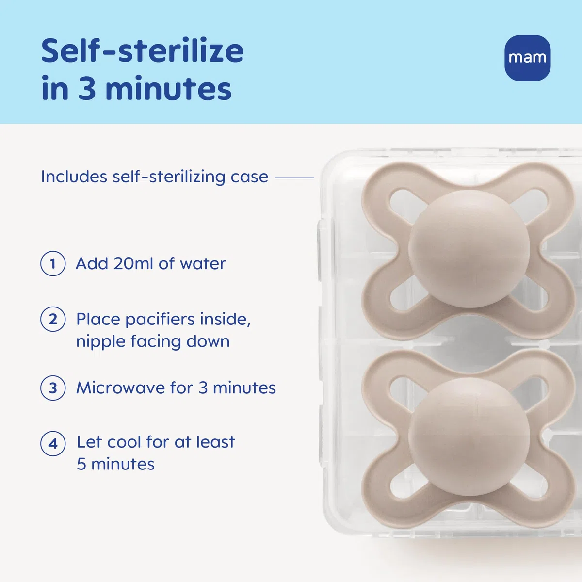 MAM Silicone Start Pacifier, Boy, 2-Count