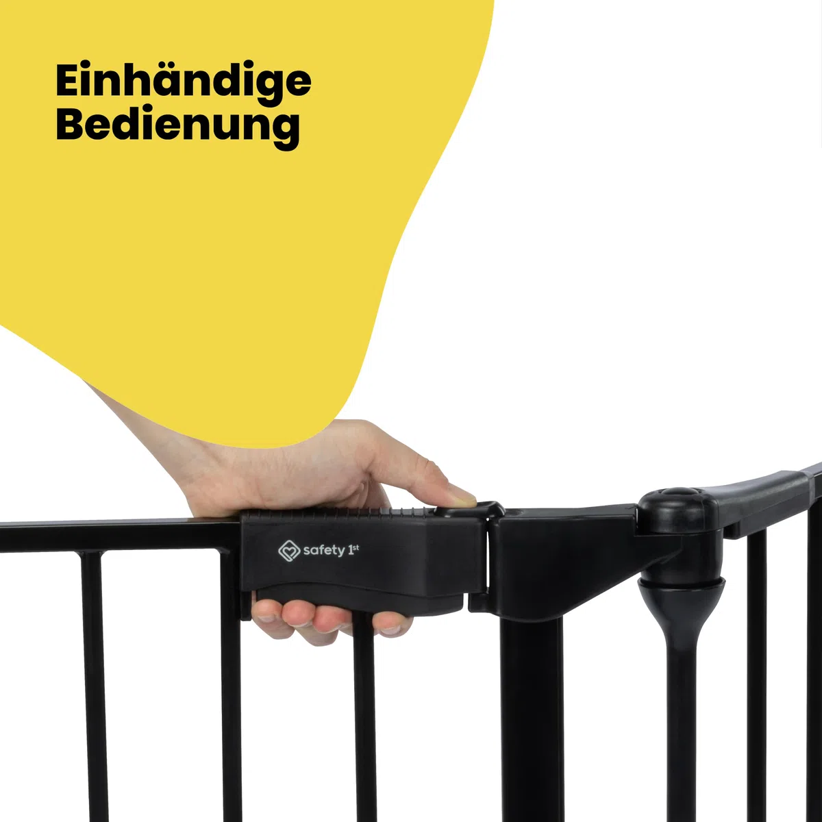 Safety 1st Modular 5 Panel Kinderschutzgitter, 64-296 cm, 1-Hand, Black | Treppenschutzgitter Extra Breit, Für Unregelmäßige und Breite Bereiche, Extra Sicheres Schloss, Schnelle Montage