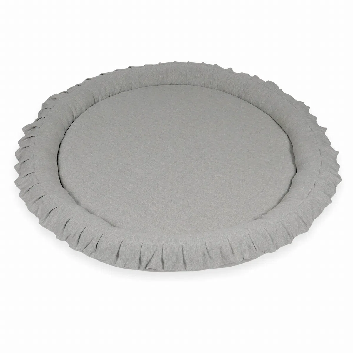 Mimii Baby Spielmatte 120 cm Rund hellgrau - Baby Spielnest aus Schaumstoff - Krabbelmatte mit Rand - Weiche Bodenmatte für Kinderzimmer - Sicher & Waschbar