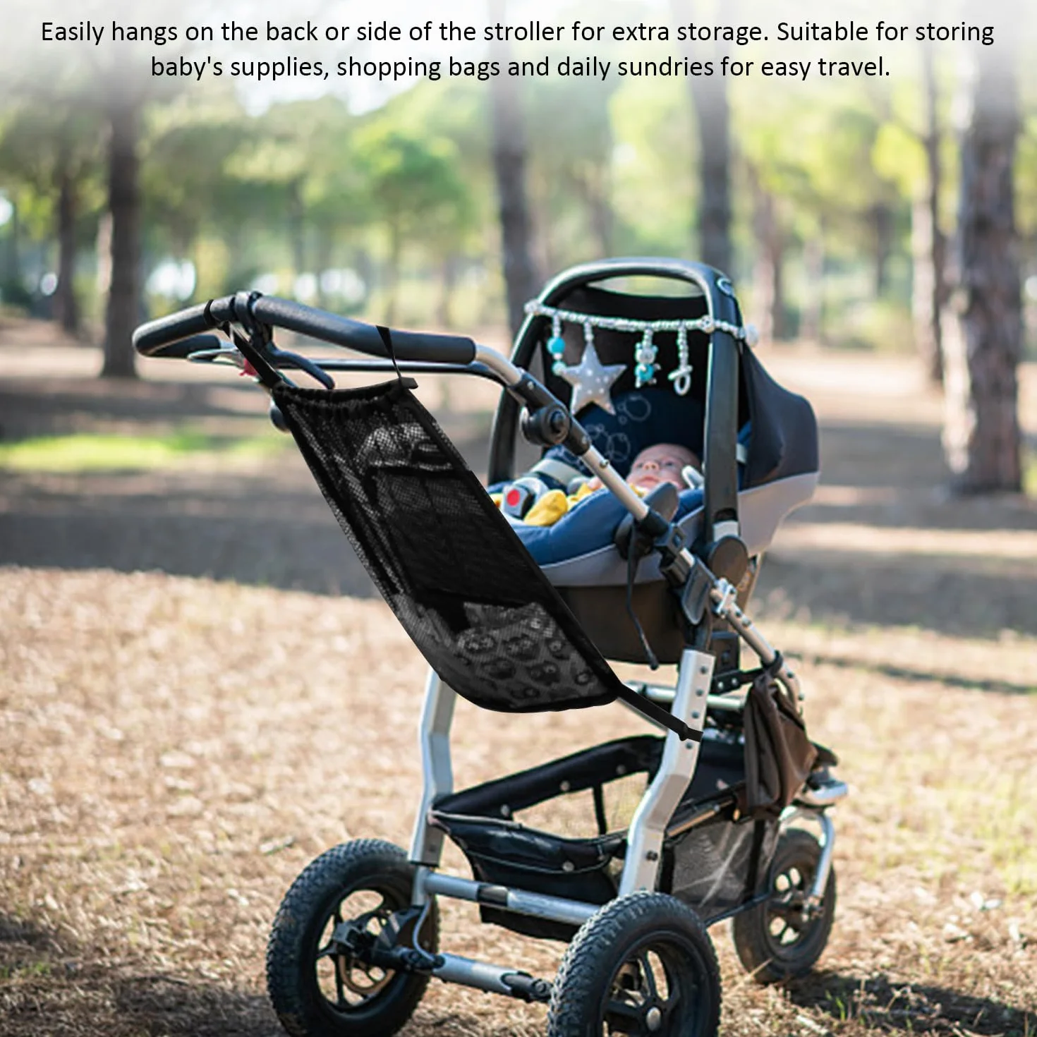 2 Stück Kinderwagennetz, Kinderwagen-Einkaufsnetz, Tragbares Autonetz, Mesh-Einkaufsnetz, Kinderwagen-Zubehör