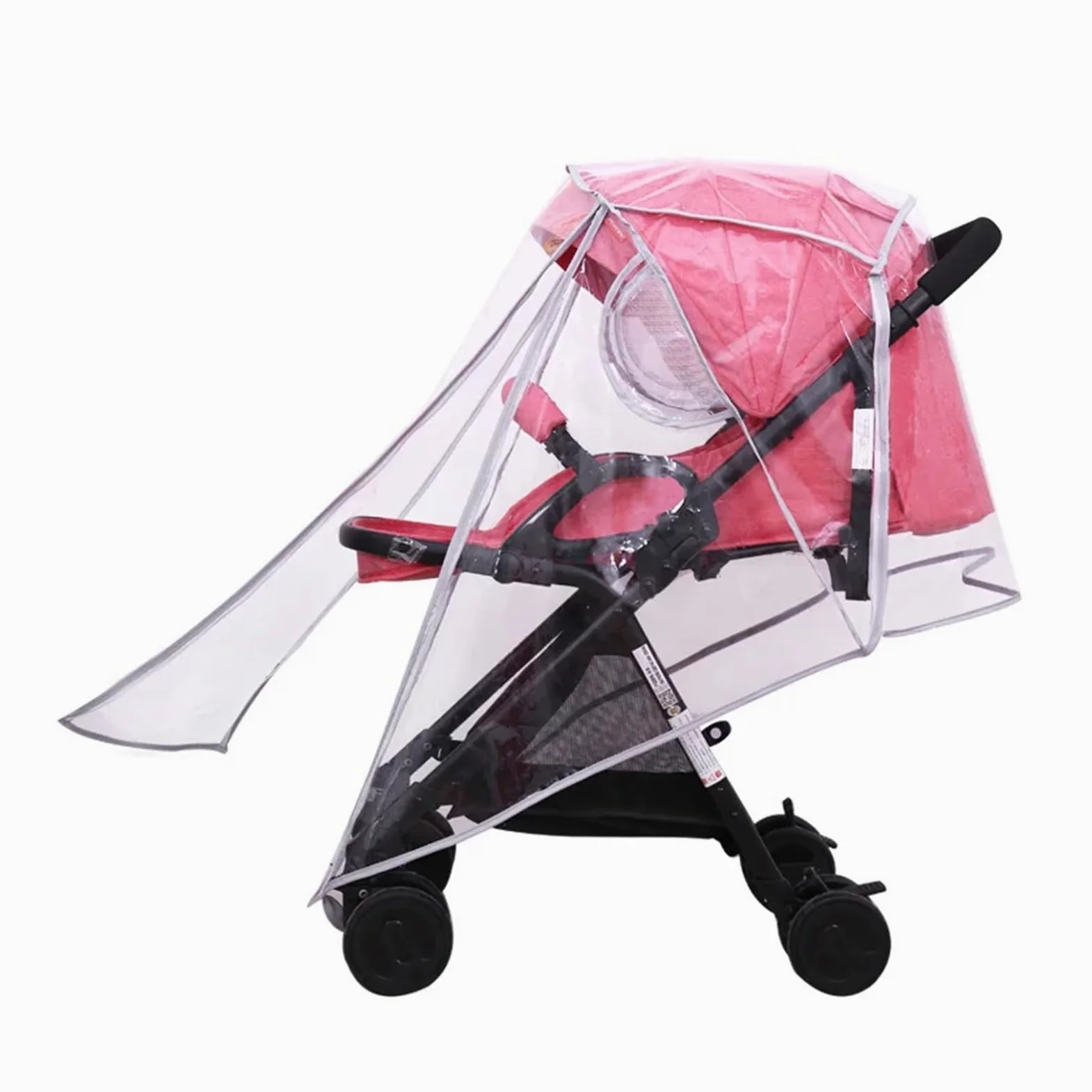 Regenschutz Kinderwagen Eva Kinderwagen Zubehör wasserdichte Regen Abdeckung Transparent Wind Staub Schild Reißverschluss Öffnen for Kinderwagen Regenmantel(Eva-U Open-Gray-L)