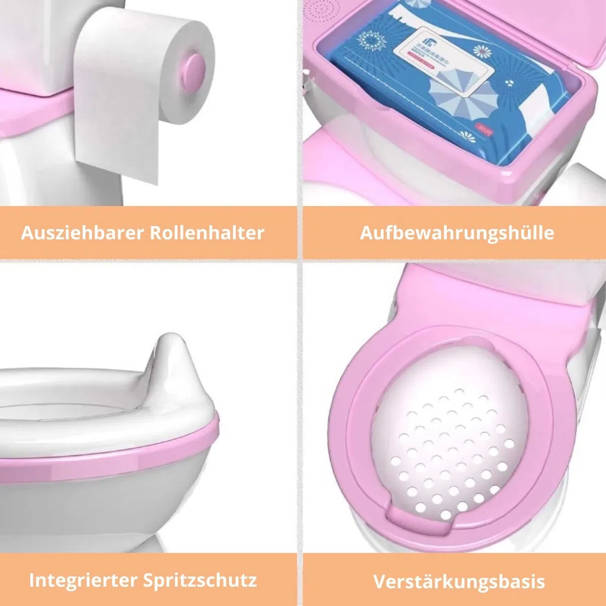 BABYBOND Kindertopf für Babys und Kinder mit Spülgeräusch Kindertöpfchen (Rosa)