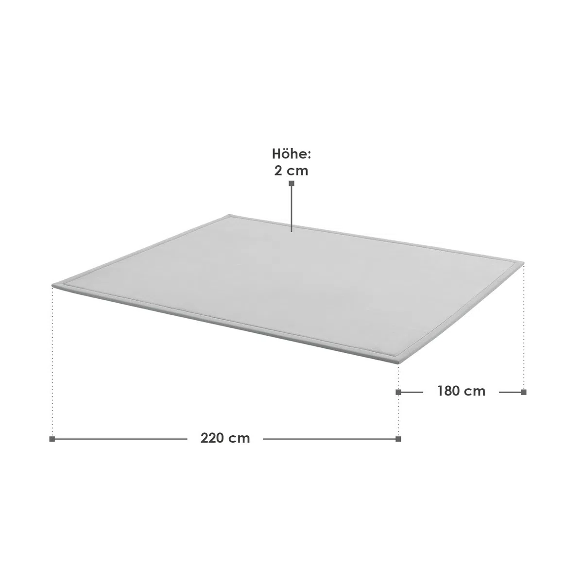 Juskys Krabbelmatte Spielmatte Krabbeldecke 220x180cm Samtmatte Teppich für Kind, Baby, Yoga - rutschfest, weich Kinderteppich Spielteppich in Grau
