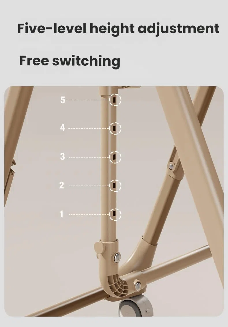 Baby Hochstuhl 2-in-1 Dining Swing Mode, Multifunktional Faltbar Umwandelbar mit 6 Verstellbaren Höhen und 3 Liegepositionen (8121 Khaki)