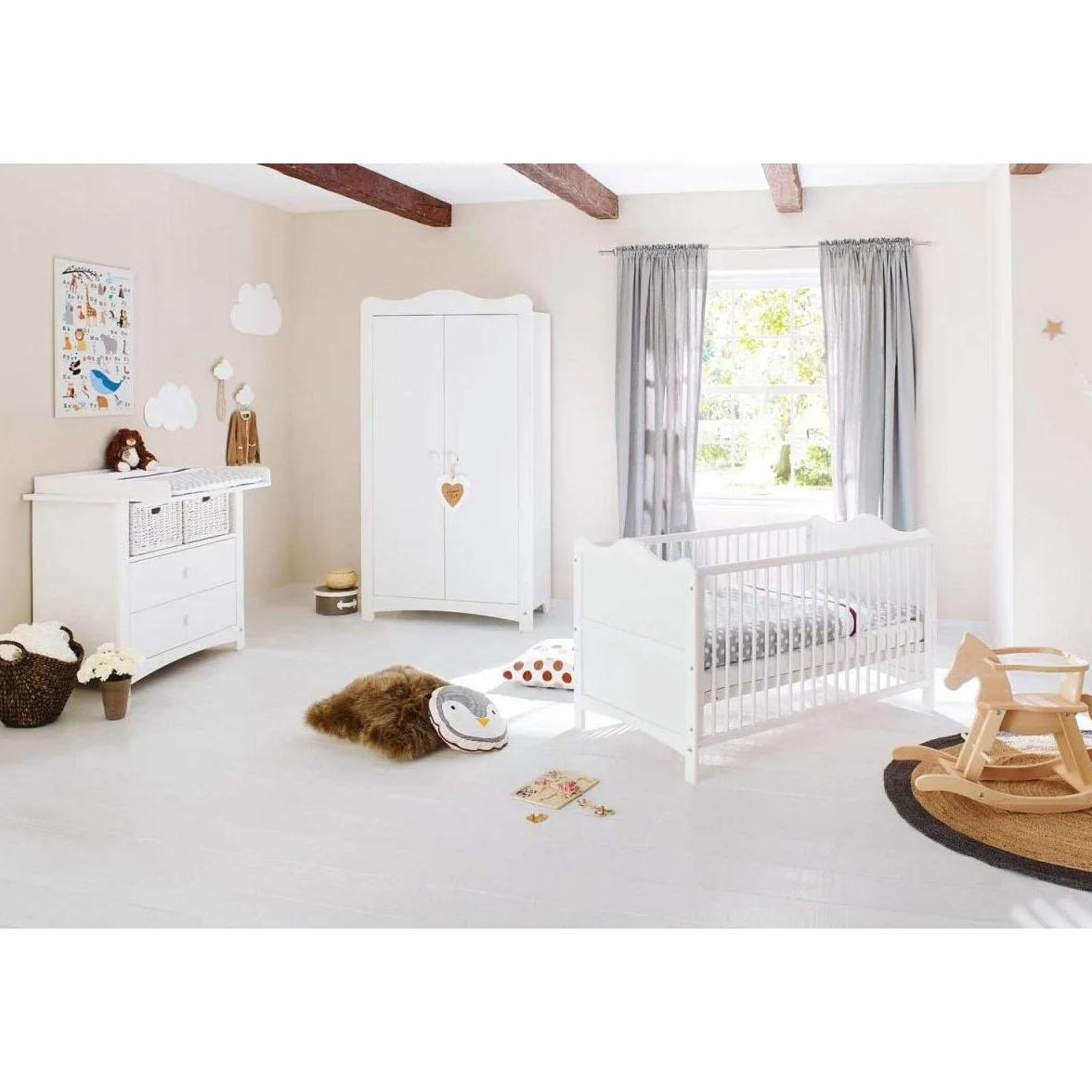 Pinolino 100023B Kinderzimmer 'Florentina' breit, weiß