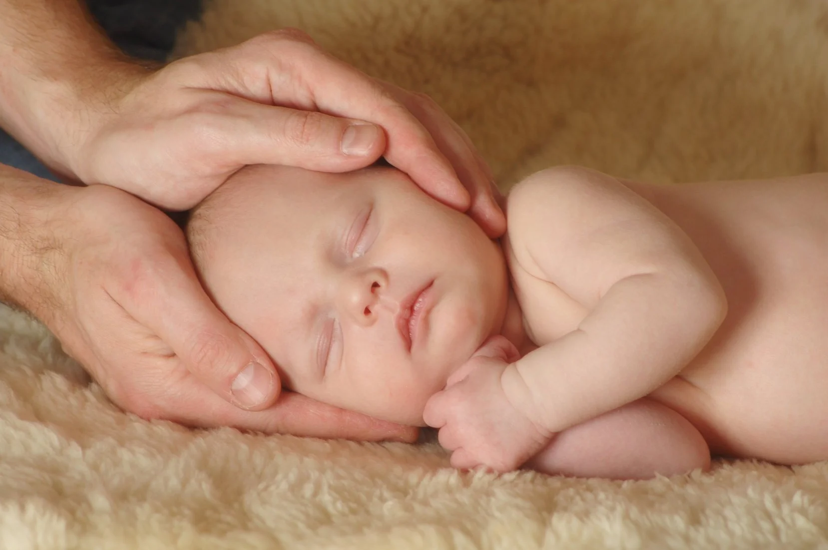 WERNER CHRIST Baby-Lammfell medizinisches Fell 65 cm natur gold-gelb