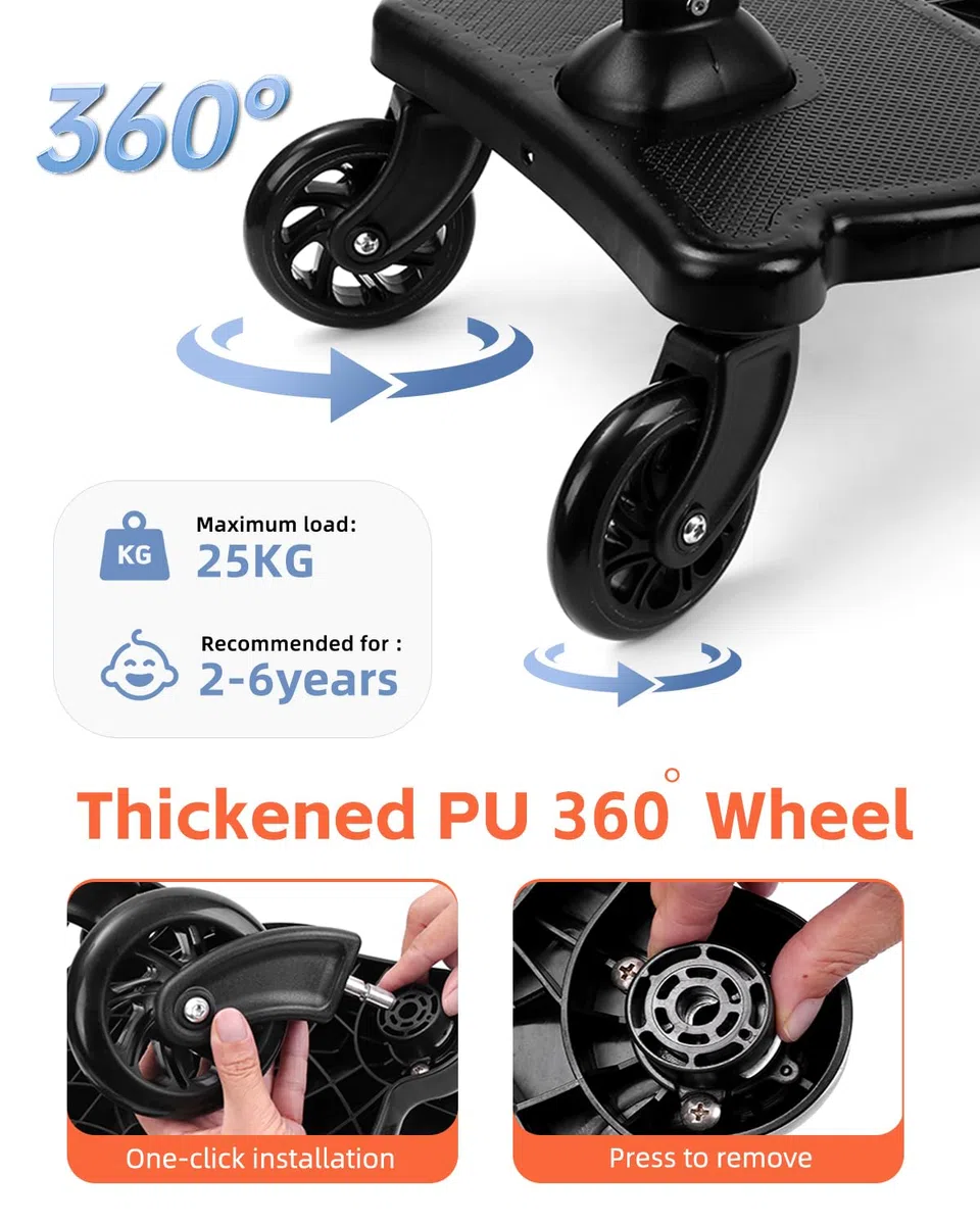 Vihir Buggy Board mit Sitz, Buggy Board für 99% Kinderwagen, Kinderwagen Board Universal, Kiddy Board für Kinder Von 2-6 Jahren (25 Kg)，Vollständig Erneuern