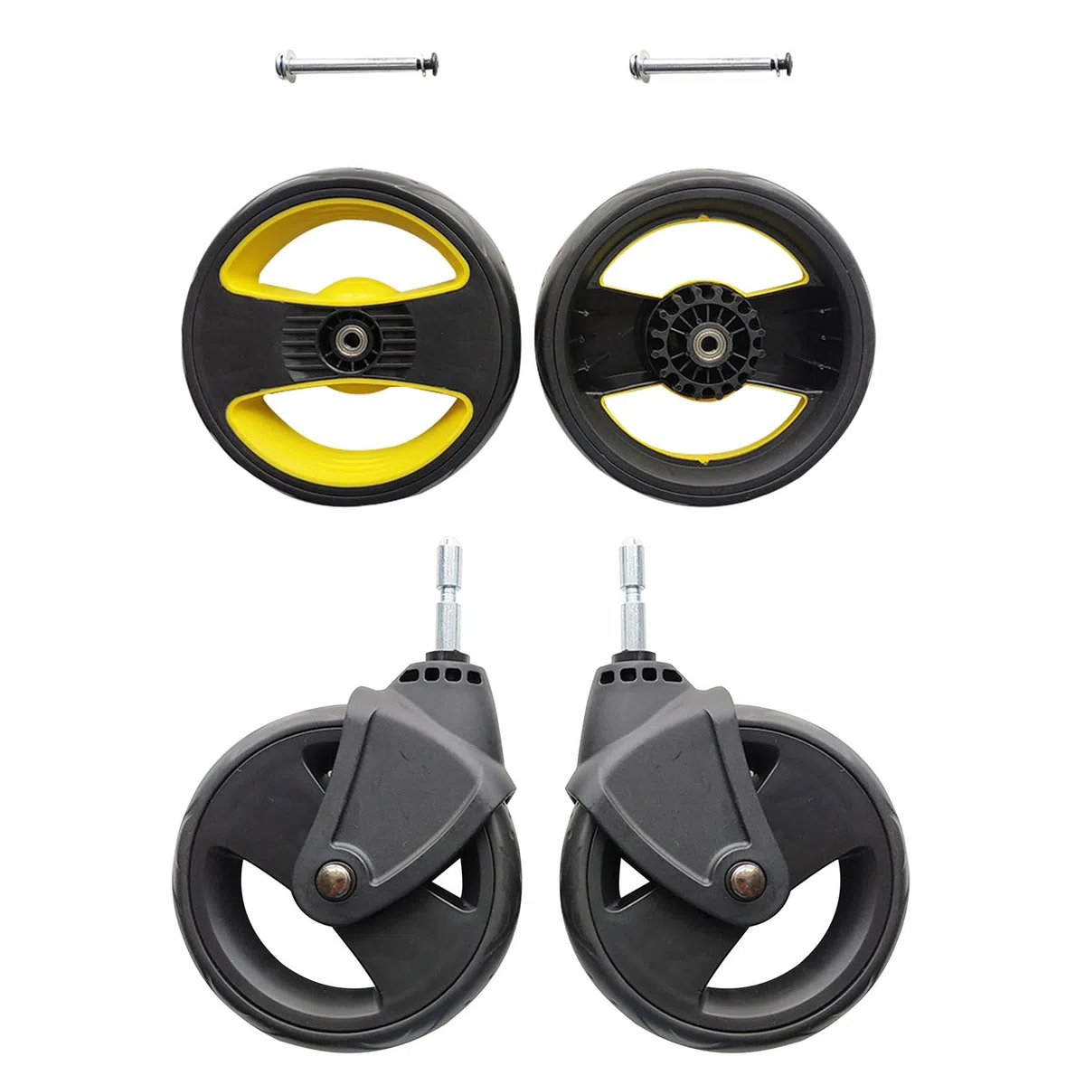 2 Stück Kinderwagen vorne hinten Kinderwagen Rad Set Ersatz vorne