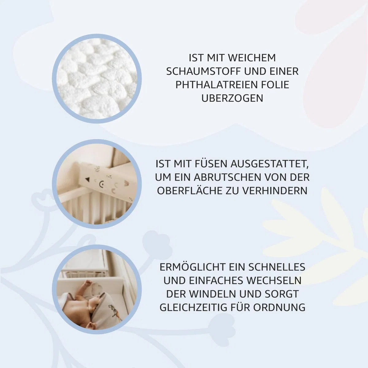 Weiche Wickelauflage Baby Wickelunterlage für Junge und Mädchen Wasserdicht Wickeltischauflage Abwaschbar Für ein Neugeborenes Faultiere 70x47x3cm