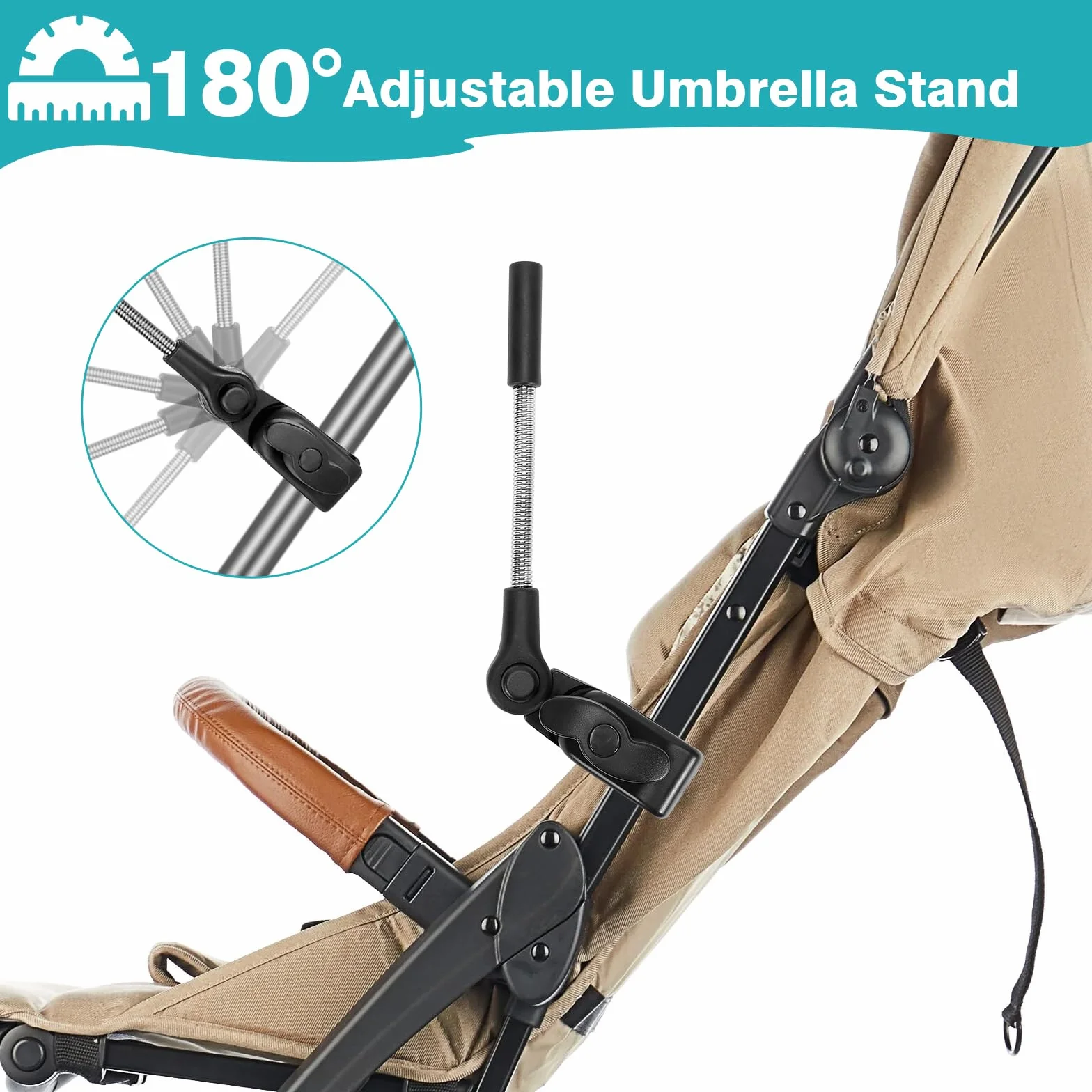 Universal Sonnenschirm für Kinderwagen UV Schutz, UPF50+, Y10 Sonnenschutz Regenschirm für Kinderwagen und Buggy, 71 cm Durchmesser, Universalhalterung für Rund- und Ovalrohre