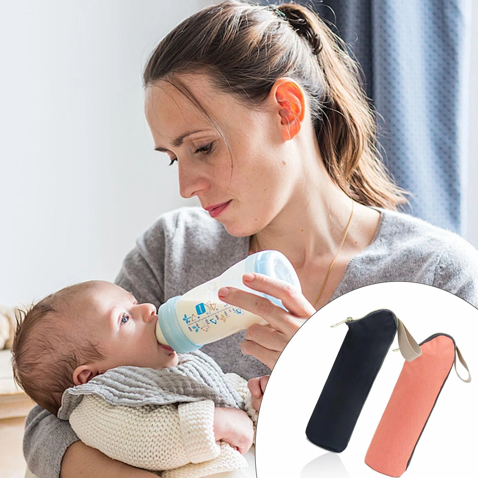 Isoliertasche Babyflasche, 2 Stück Kühltasche für Flaschen, Thermotasche Babyflasche mit Knopfband, Thermotasche für Bewahren Sie Babyflaschen Auf