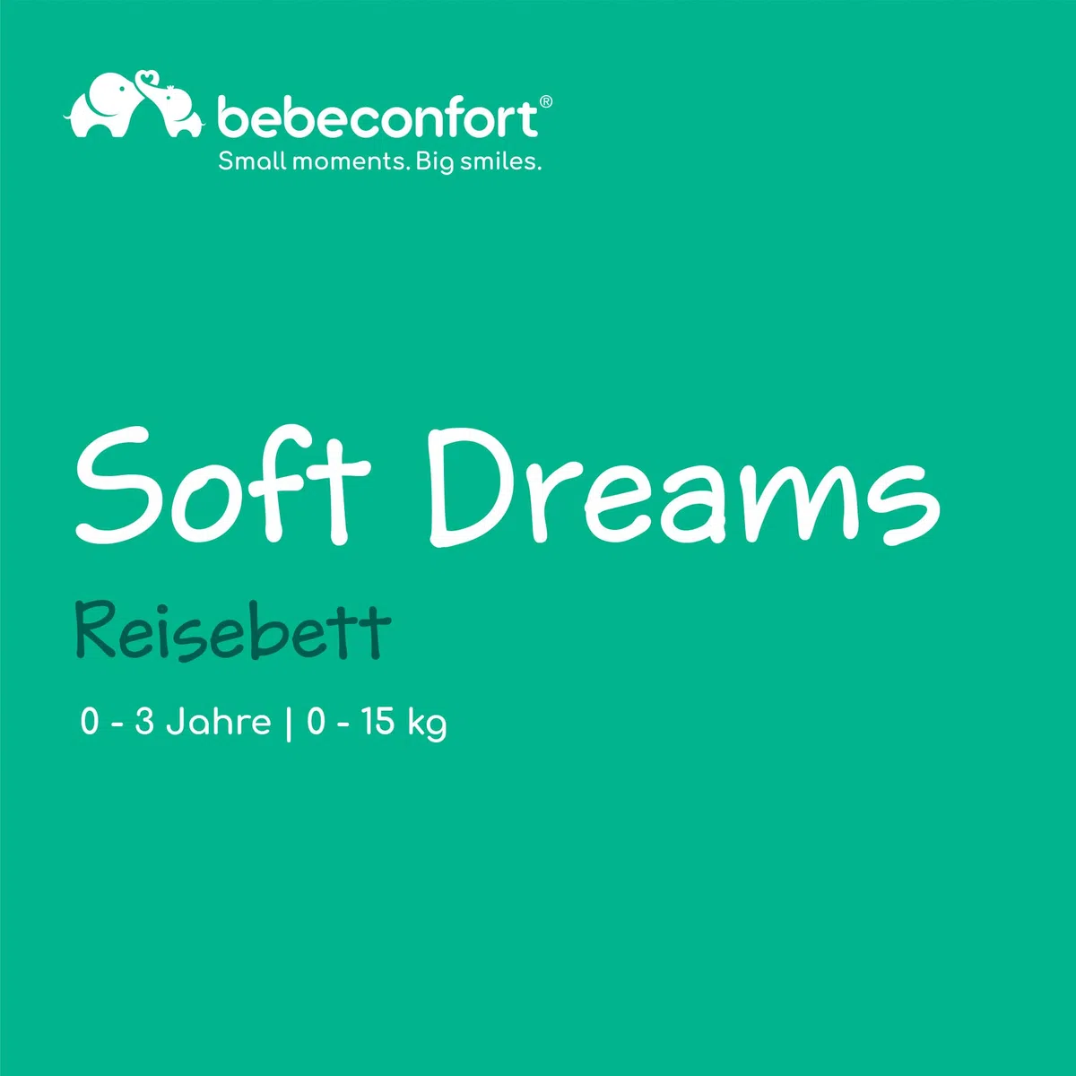 Bebeconfort Soft Dreams, Reisebett Baby, 0–3 Jahre (0–15 kg), leichtes Reisebettchen, Matratze aus Holzfasern & Schaumstoff (60 x 120 cm), Tragetasche, kompakt zusammenklappbar, Grey Mist