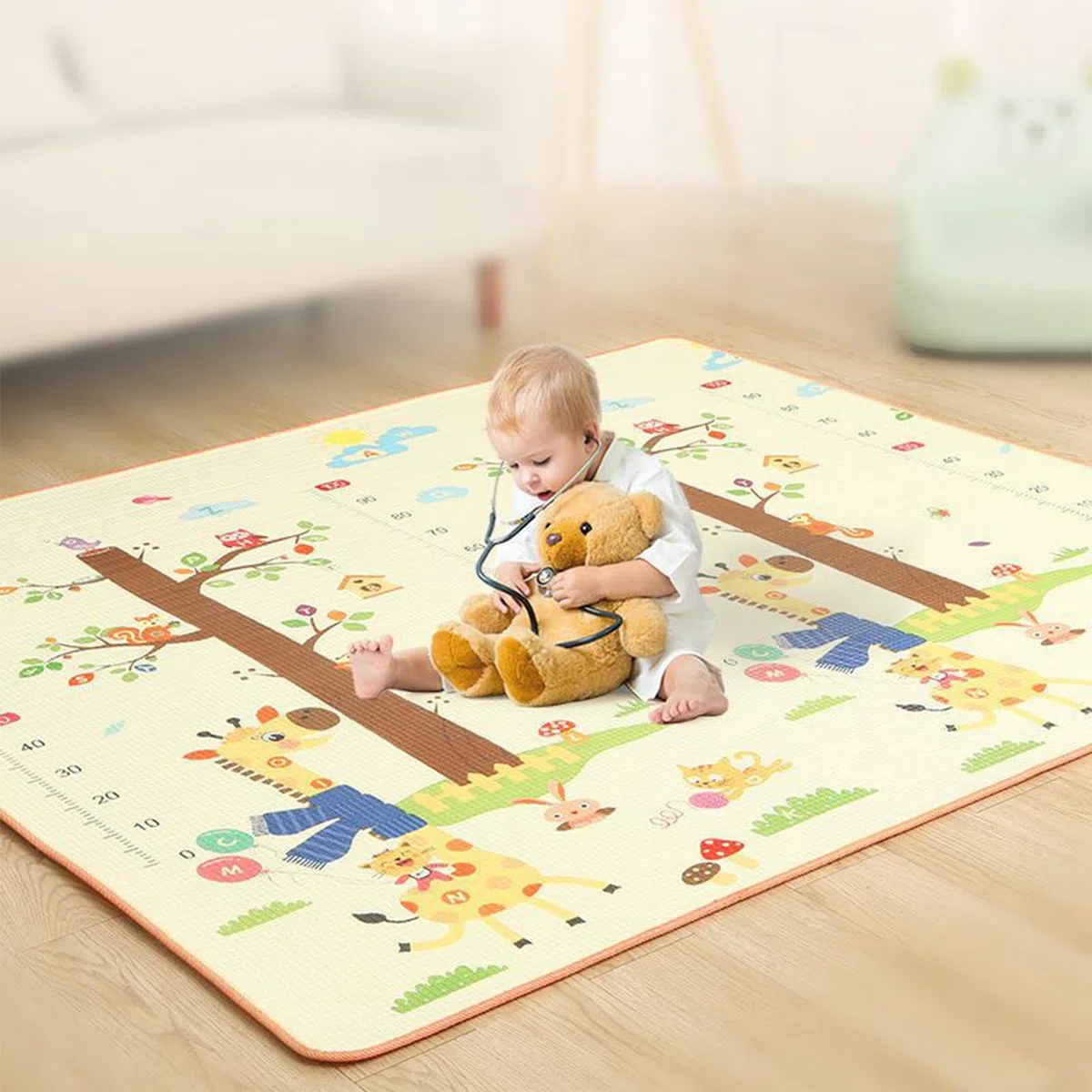 Spielmatte | Lernmatte, rutschfest, doppelseitig, sensorische Aktivitäten, drinnen und draußen, Kindergarten, Haus
