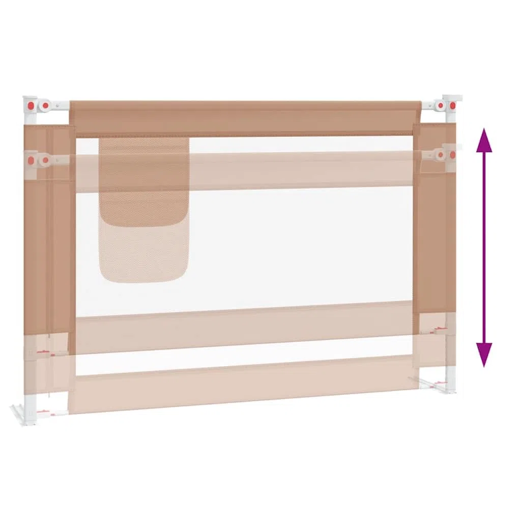 Generisch Kleinkind-Bettschutzgitter Taupe 100x25 cm Stoff,Baby & Kleinkind,Babysicherheit,Baby-Bettschutzgitter,10217