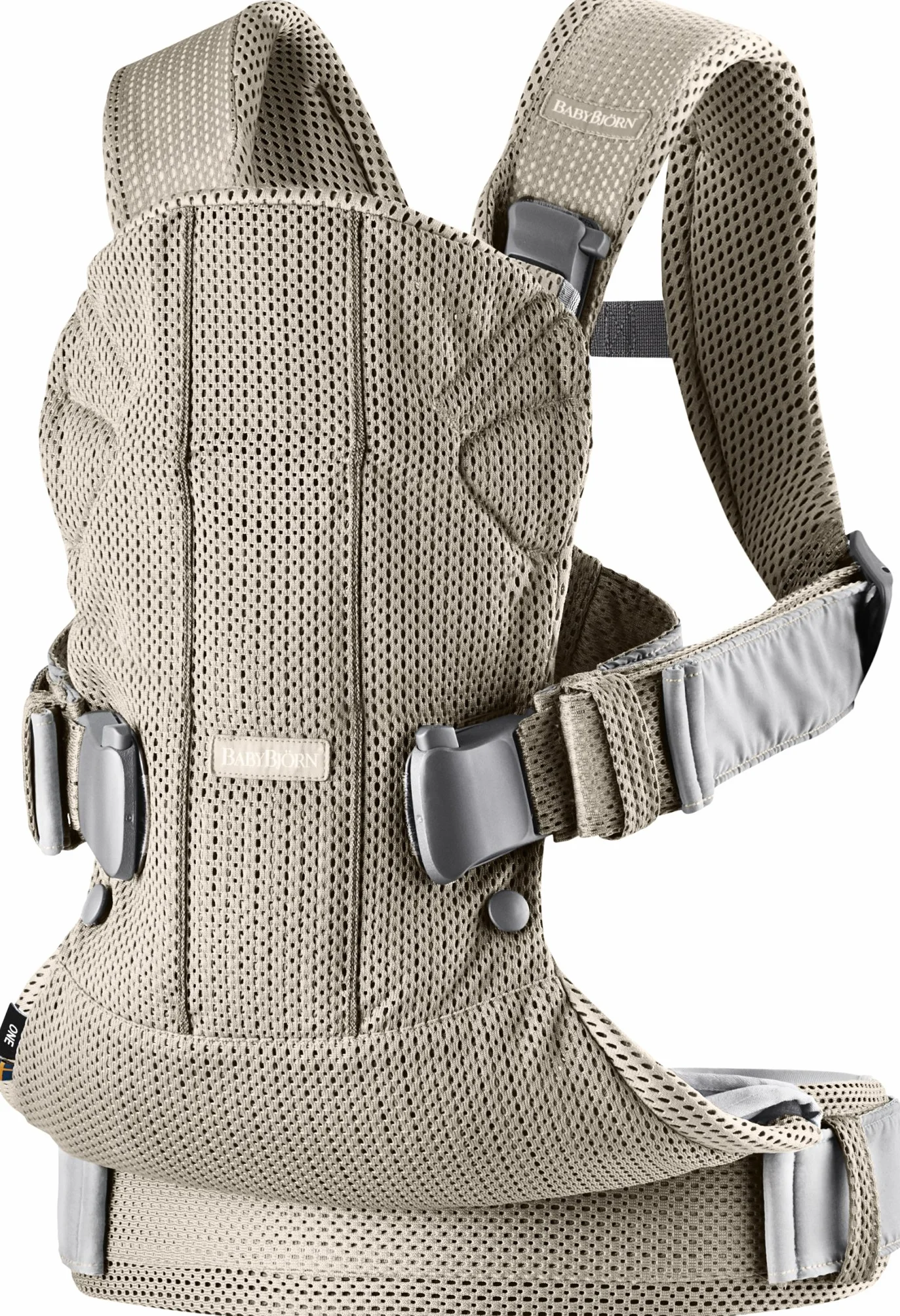 BabyBjörn Babytrage One Air 3D-Netzstoff Grau-Beige
