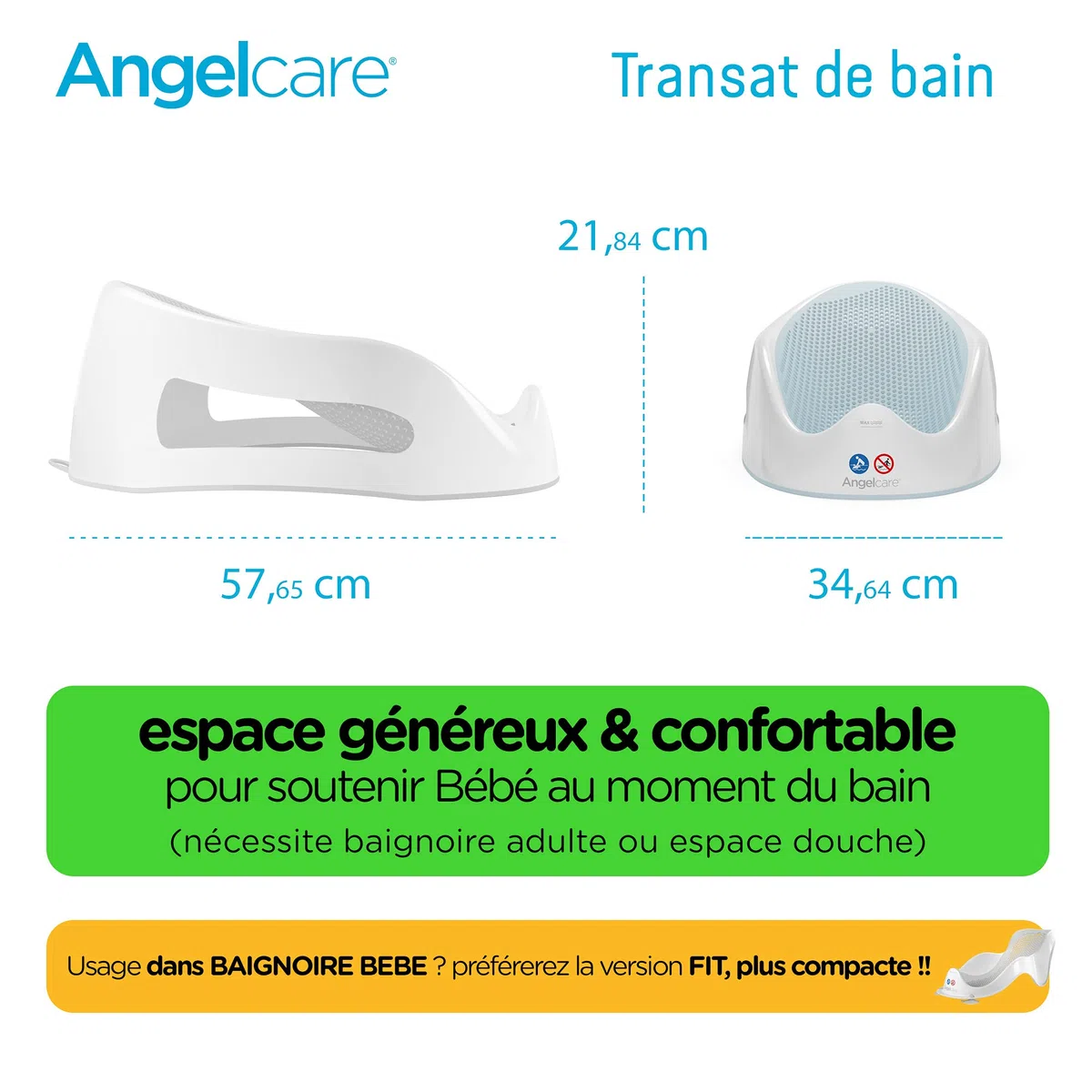 Angelcare - Badewannenstütze, Kunststoff, aqua