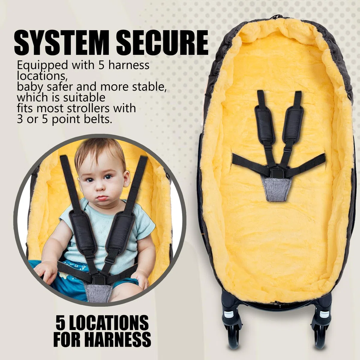 Fußsack Kinderwagen Baby Winter, Künstlich Lammfell Fusssack Kinderwagen Winter, Winterfußsack Kinderwagen Winter, Doppelschichtverdickung, Große Größe Fußsäcke passend für alle Kinderwagen, Grau