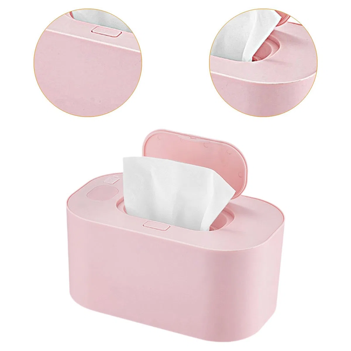 perfk Tragbarer USB-Feuchttuchwärmer, Beheizte Feuchttuchbox Baby-Feuchttuchwärmer, Heimgebrauchs-Feuchttuchwärmer Servietten-Heizbox, ROSA