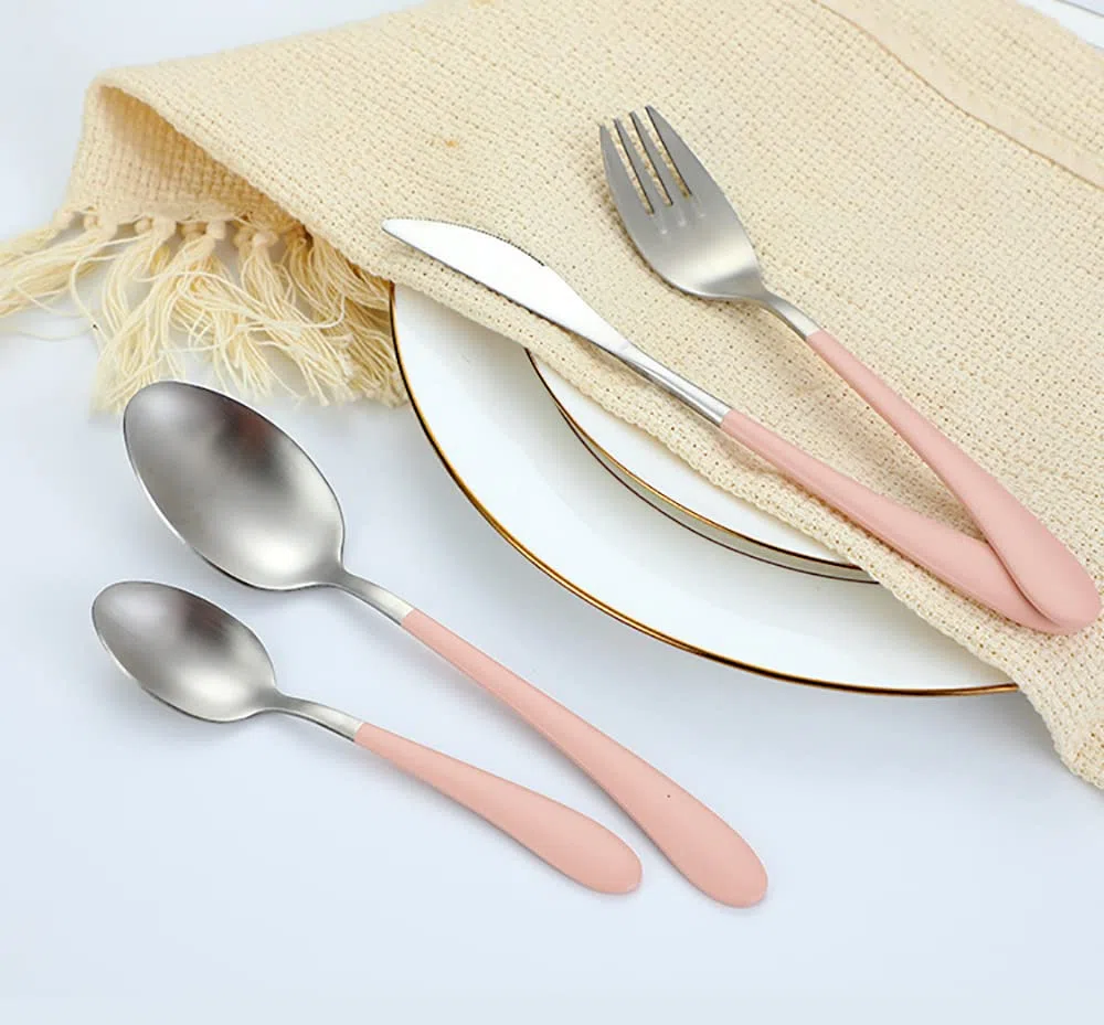 Edelstahlbesteck Besteckset, 20-teiliges Besteckset for 5 Personen, Edelstahl-Besteckset mit Steakmessern und -gabeln, Hochglanzoberfläche, spülmaschinenfest, Verpackungsbox