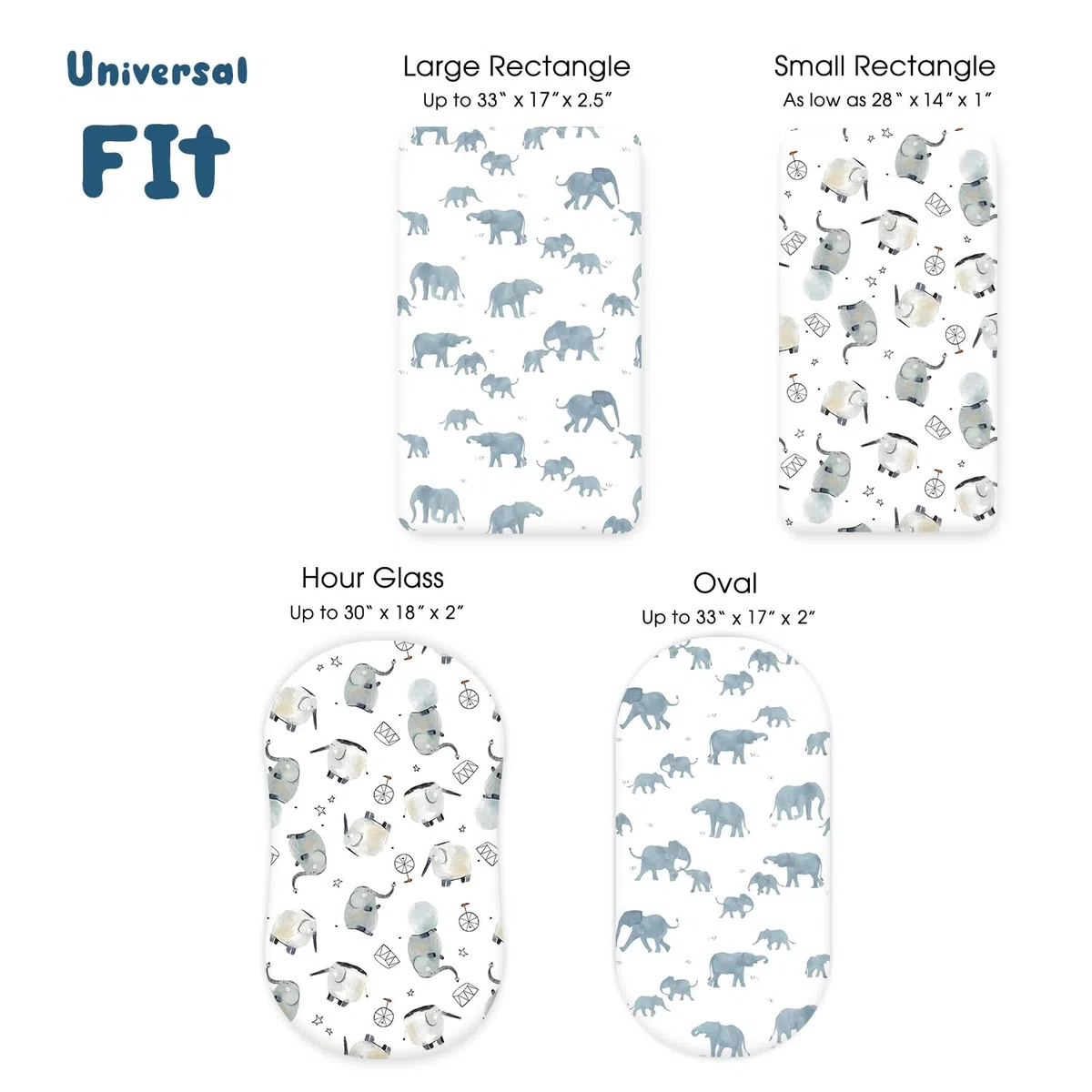 Dehnbares, ultraweiches Spannbettlaken-Set, 2 Stück, universell passend für Stubenwagen, Babywiege, Babywiege, Moseskorb, oval, rechteckig, sicher und anschmiegsam, 2 Stück