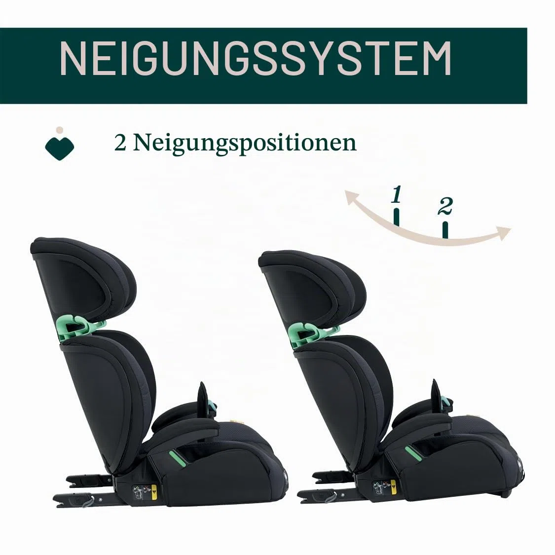 Chicco Quizy i-Size, Kindersitz 3-12 Jahre (100-150 cm), Mit Isofix-System, mit Liegeposition, Höhenverstellbar, mit gepolsterten Armlehnen und komfortablem Sitz, (15-36 kg), Gruppe 1/2/3, Schwarz