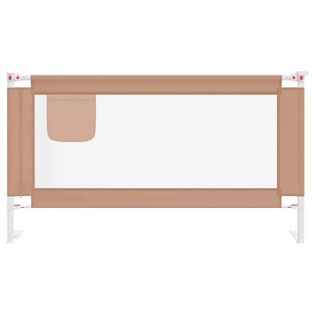 Kleinkind-Bettschutzgitter Taupe 150x25 cm Stoff mit Höhenverstellung, klappbares Seitengitter als Rausfallschutz für Kinderbett und Babybett, Sicherheit und Schutz beim Schlafen