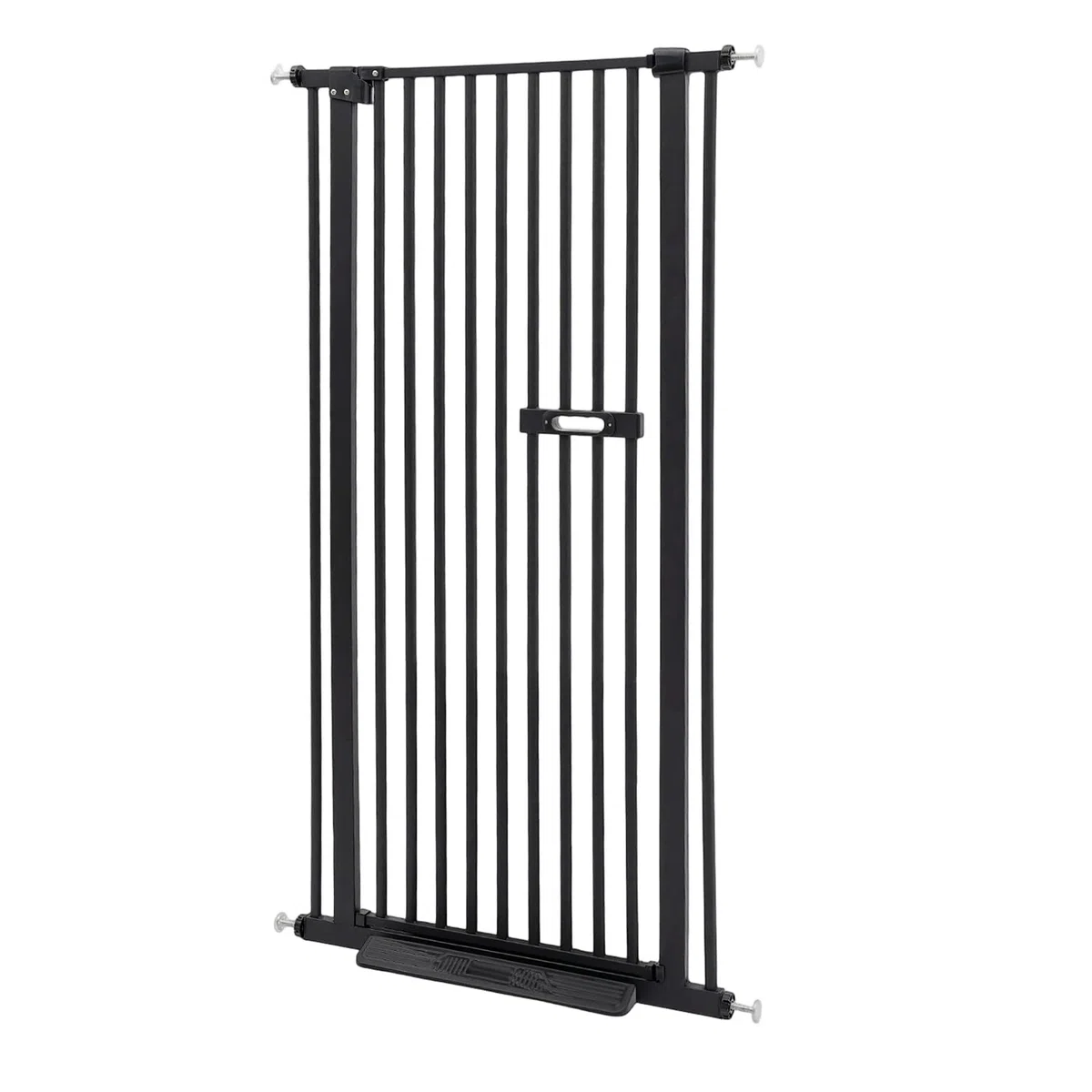 150 cm hohes Türschutzgitter für Hunde & Katzen, ausziehbares Treppenschutzgitter ohne Bohren, verstellbar 76-85 cm, Sicherheitsgitter aus Metall mit Doppelverriegelung (Schwarz)