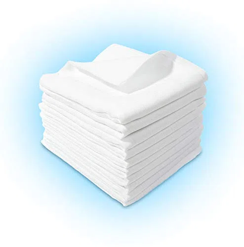 50 Stück - Stoffwindeln Stoffwindel Spucktuch Windeln Windel Mullwindeln Spucktücher 70x80cm WEISS