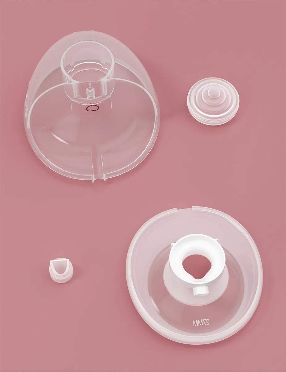 Momcozy Komplettes Set, nur kompatibel mit momcozy M5, nicht für andere. Original-M5-Milchpumpen-Ersatzzubehör (160 ml, mit doppelt versiegeltem Flansch 24 mm)