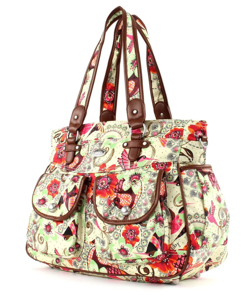 Oilily Tropical Birds Diaper Bag Cream-White