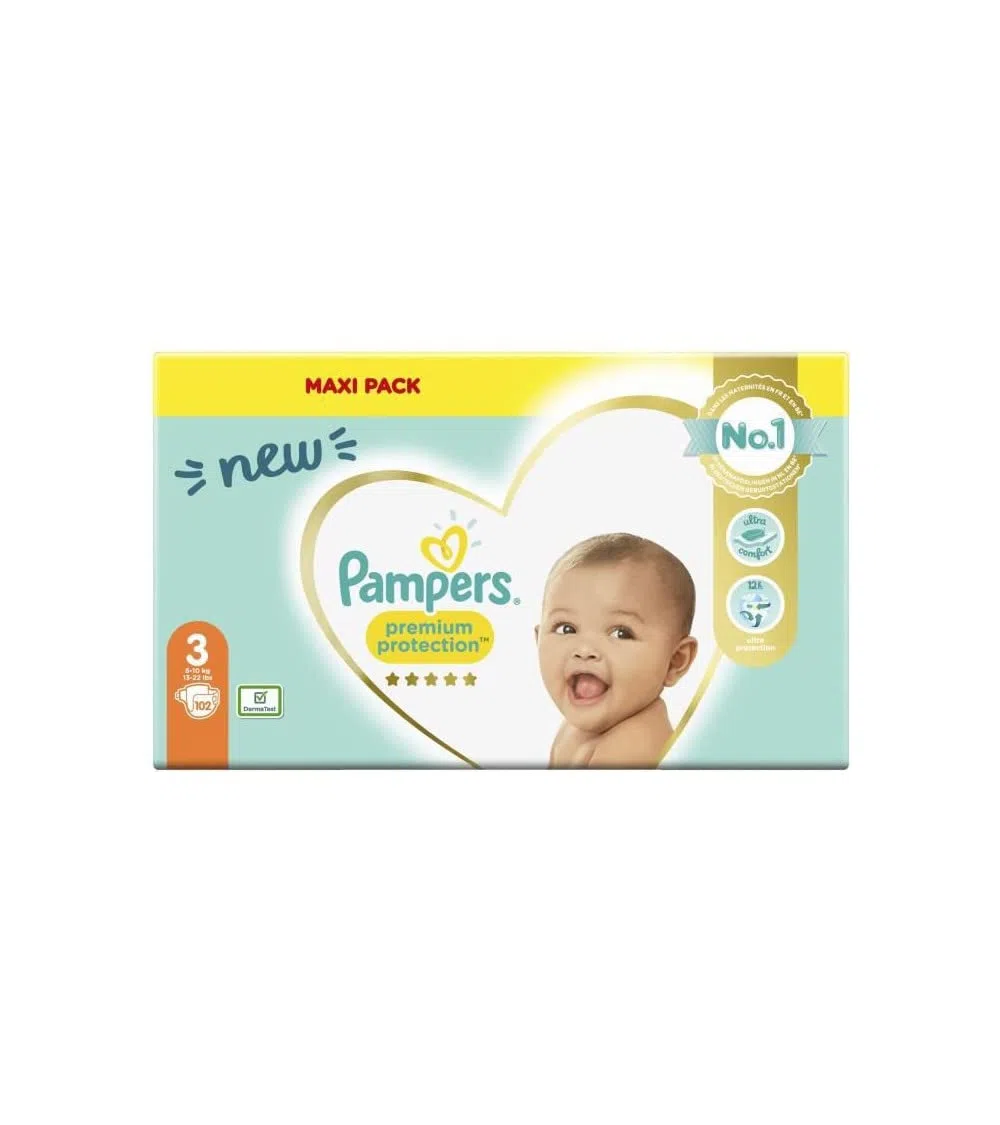 Pampers Premium Protection Maxi Pack 102 Windeln Größe 3 (6-10kg)