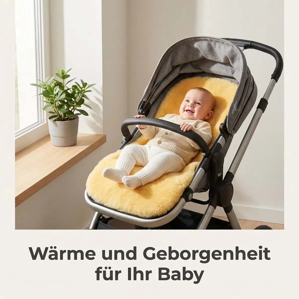 Lammfell Baby Einlage Kinderwagen 100% Merinowolle 75 x 35 cm Patchwork