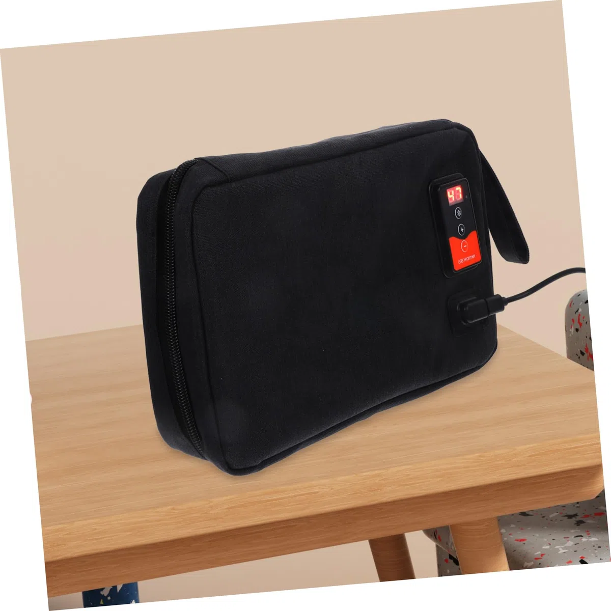 SOLUSTRE Tragbarer Feuchttuchwärmer mit USB Ladefunktion Feuchttücherwärmer aus Kunststoff Konstante Temperatur für Zuhause und Outdoor Nutzung