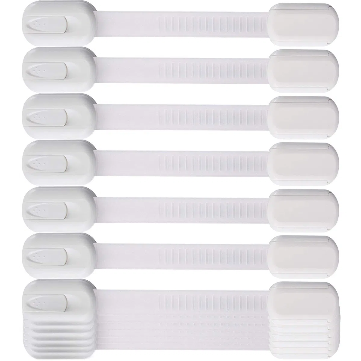 Vmaisi Baby Proofing Schrankschlösser – Kindersicherung, verstellbare Mehrzweckriemen, Riegel für Schubladen, Kühlschrank, Spülmaschine, WCSitz, Schrank, Ofen, Mülleimer, Kleber ohne Bohren (weiß)