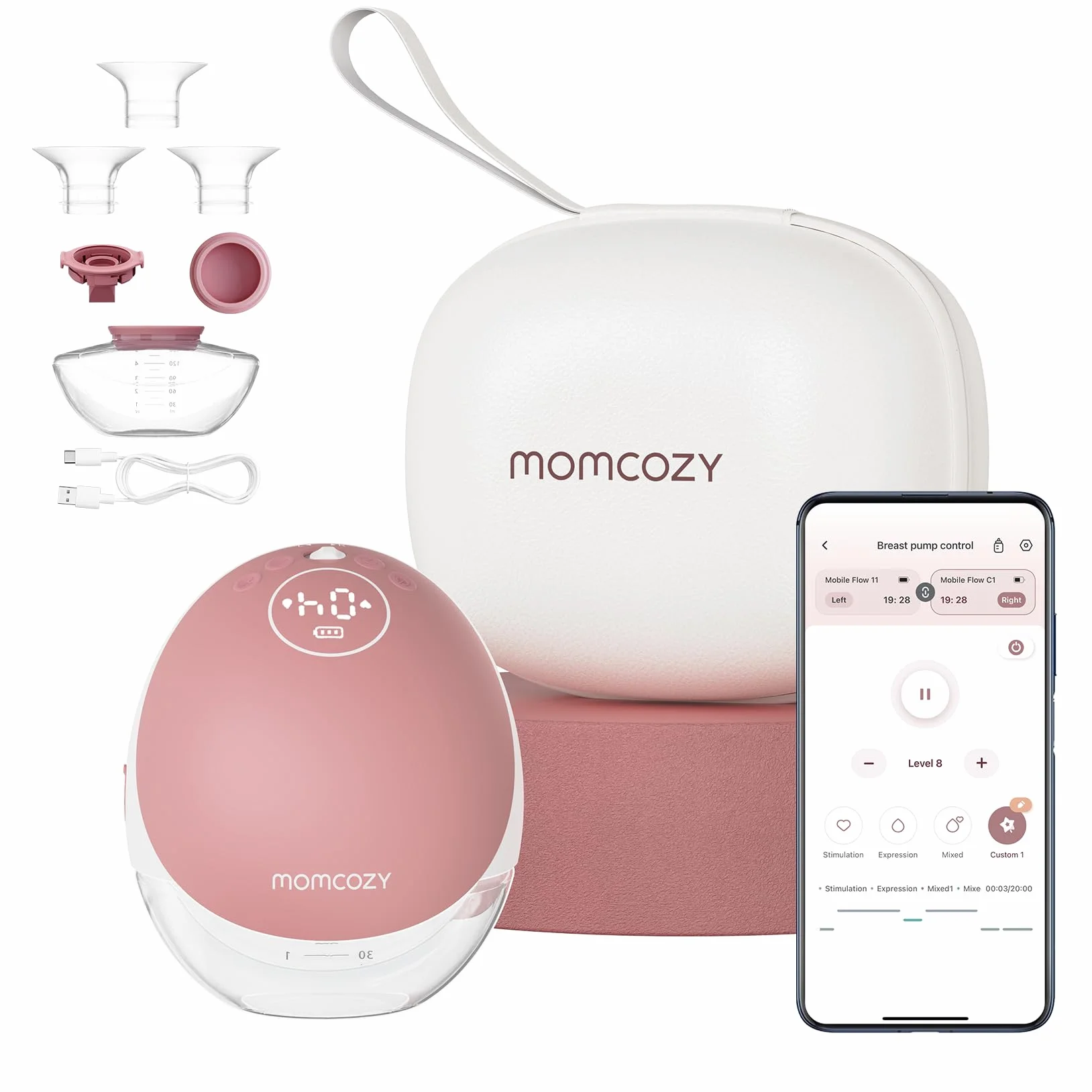Momcozy Freihändige Milchpumpe Elektrisch & App