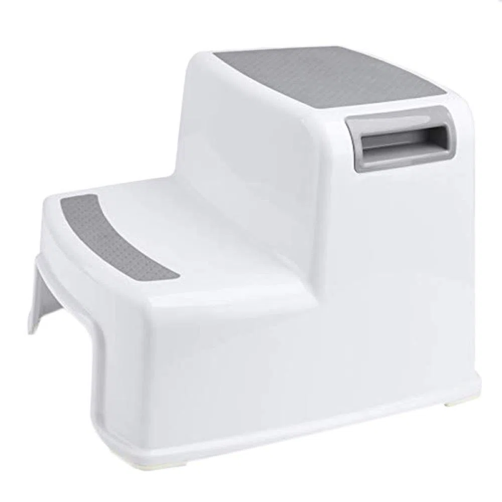 Breiter + 2-Stufen-Hocker, für Kinder-Kleinkind-Hocker, für das Toiletten-Töpfchen-Training, rutschfest, weicher Griff, sicher als Badezimmer-Töpfchen-Hocker a/A/wie abgebildet