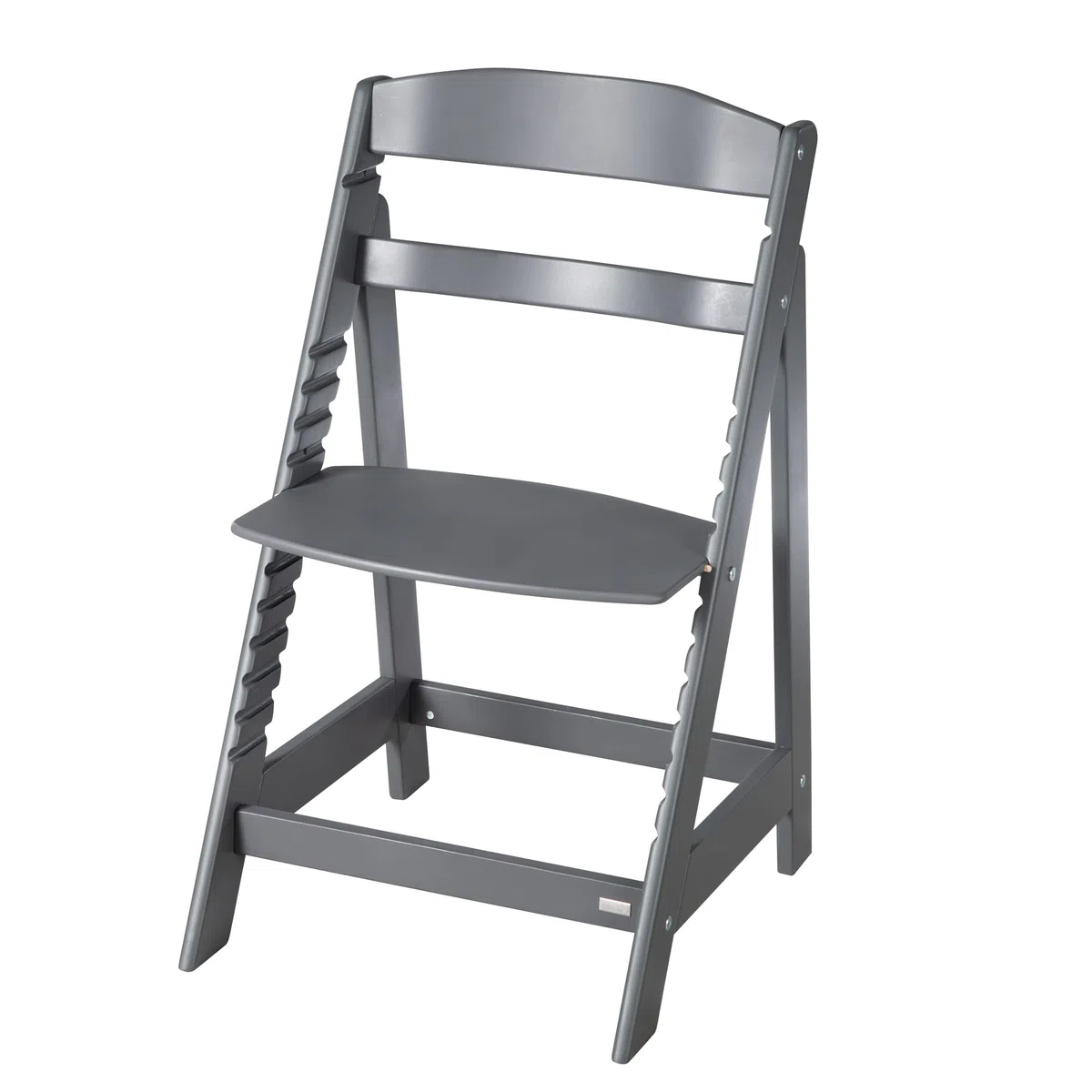 roba Babyhochstuhl Sit Up Flex - Mitwachsender Hochstuhl aus Holz - Verstellbarer Kinderhochstuhl mit Schrittgurt - ab 6 Monaten bis 70 kg - Anthrazit