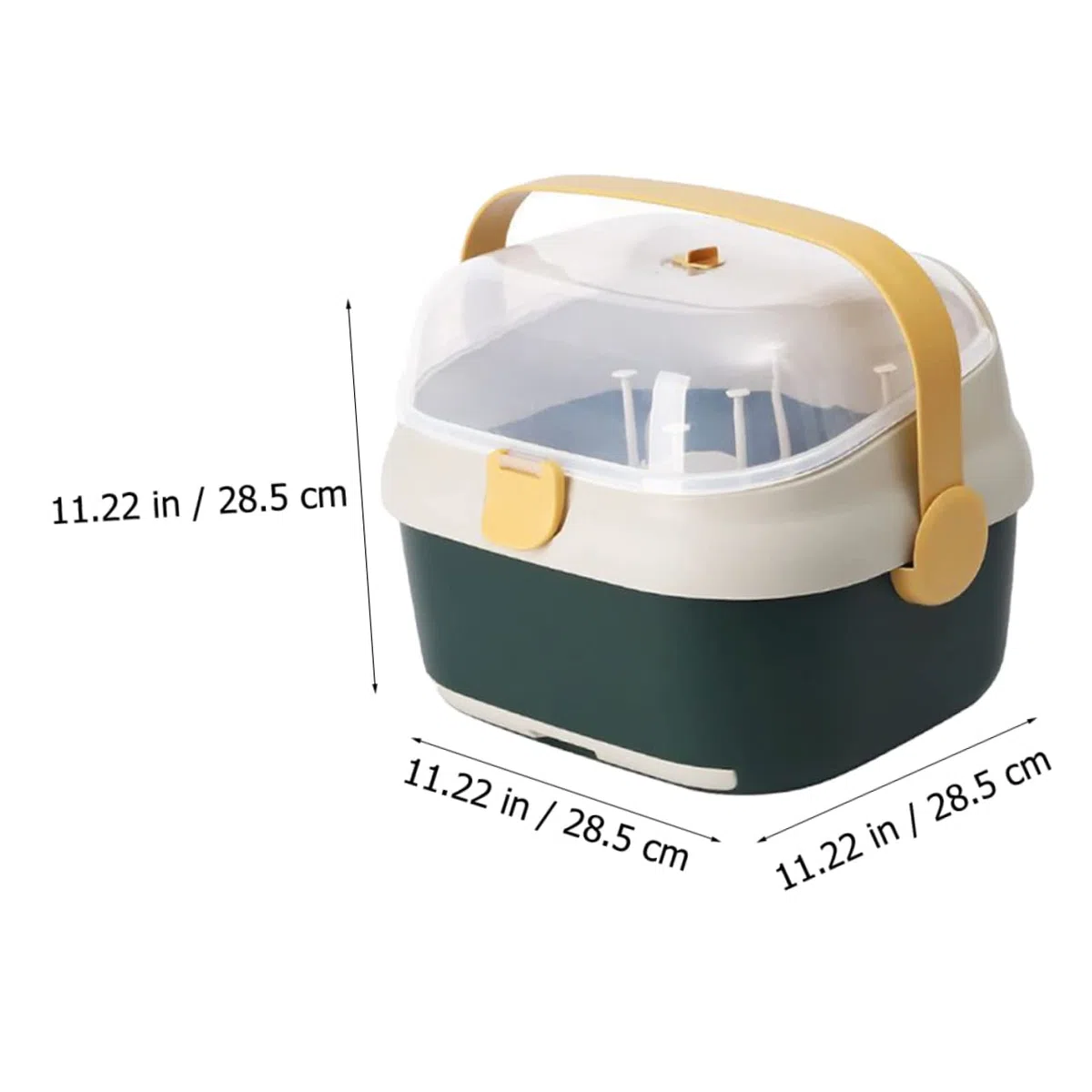 FRCOLOR Babyflaschen Trockenbox Großformat mit Abnehmbarer Abdeckung Flaschenhalter aus Kunststoff Aufbewahrung für Babyflaschen und Zubehör Staubgeschützt für Babypflege