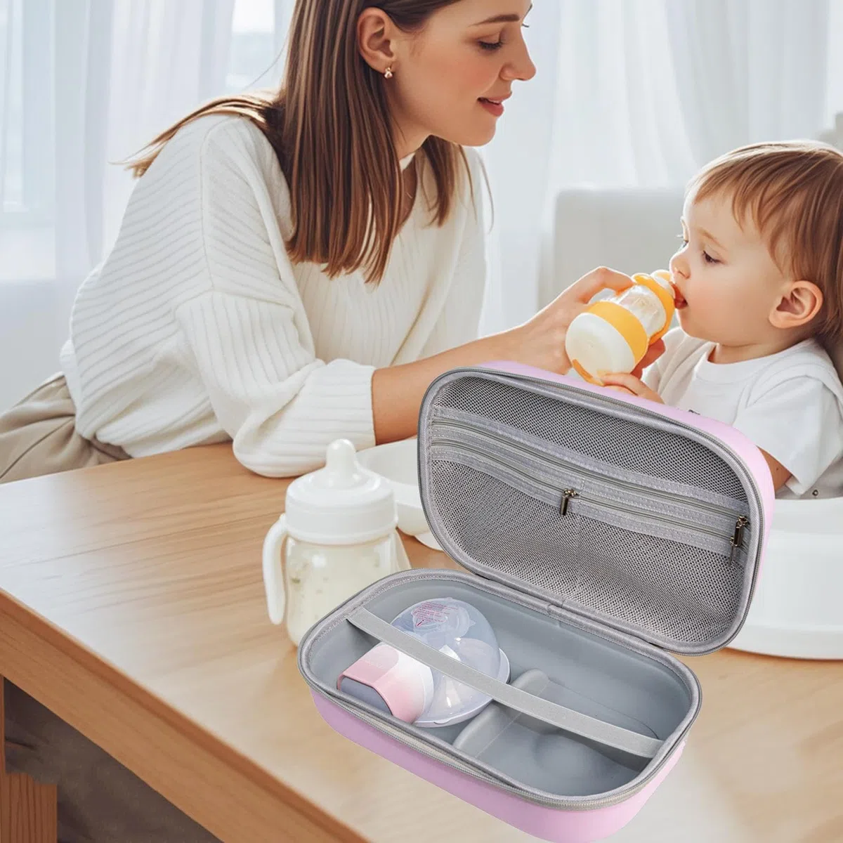 Generisch Tragbare Milchpumpen Tasche Muttermilchbeutel Eva Aufbewahrungstasche Milchpumpen Für Berufstätige Mütter Auf Reisen 30x20x14cm