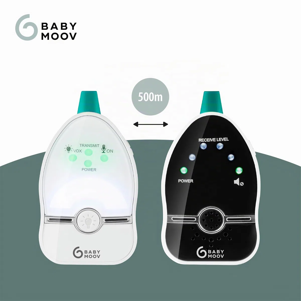 Babymoov Babyphone Easy Care - Digital Green Technology, niedrige Strahlung, 500m Reichweite