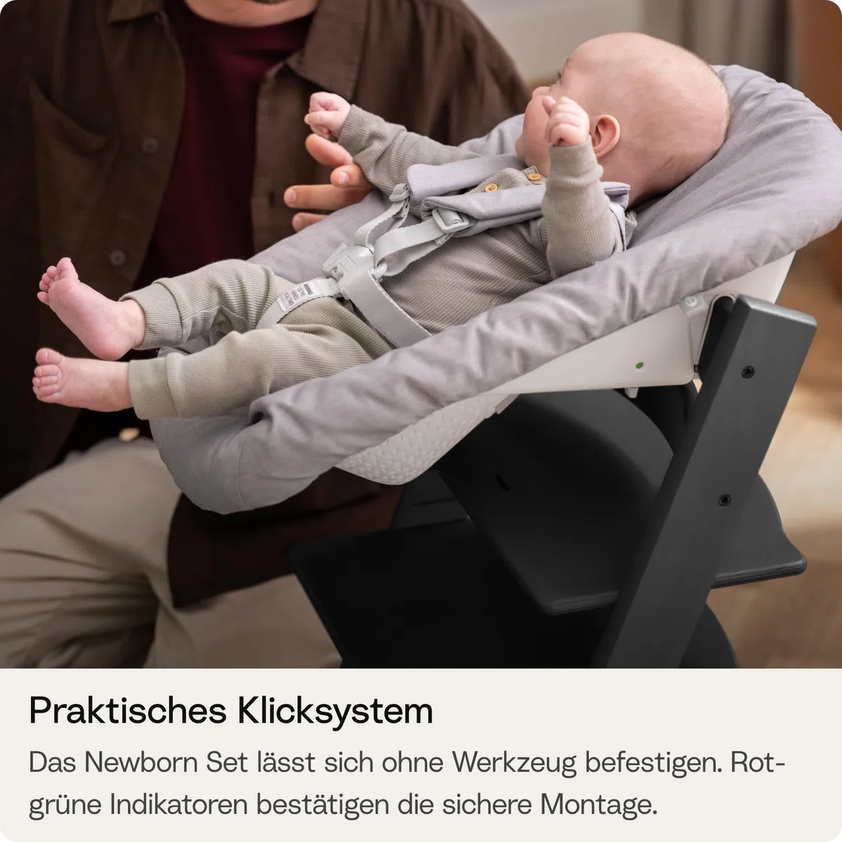 Stokke Tripp Trapp Hochstuhl Glacier Green, inklusive Stuhl und Babyset 2 mit Babyset, sicher, verstellbar, ergonomisches Design