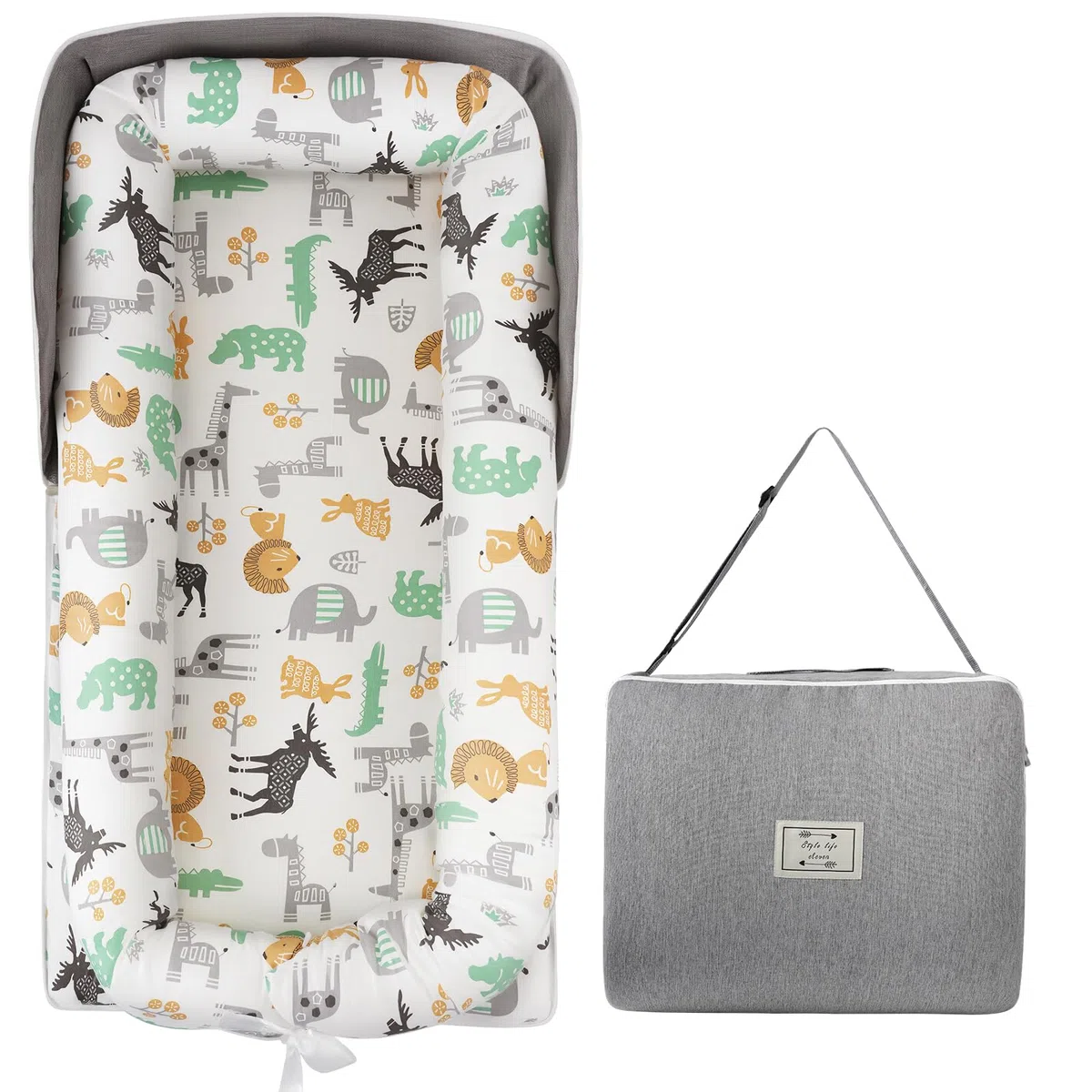 Babynest Babynestchen Neugeborene Baby Nestchen Tragbar 0-24 Monate, Nestchen Baby Waschbar mit Verstellbarem U-Fußsack,Tragbar & Verwandelt Sich In Rucksack,Baby Erstausstattung Neugeborene