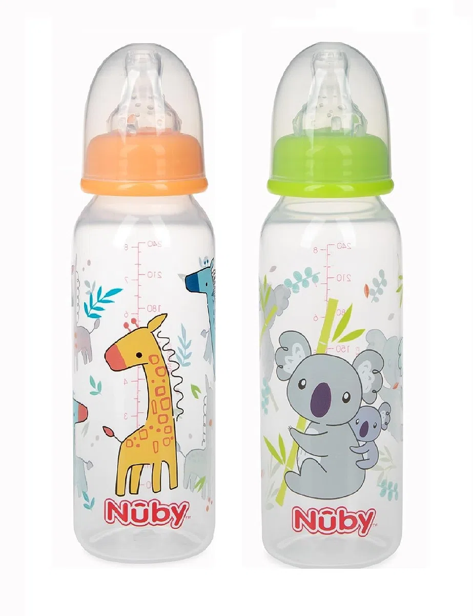 Baby Füttern – Nuby – 8oz pack-of-2 bedruckt nicht Tropfende Flasche (1 Set nur) 1167
