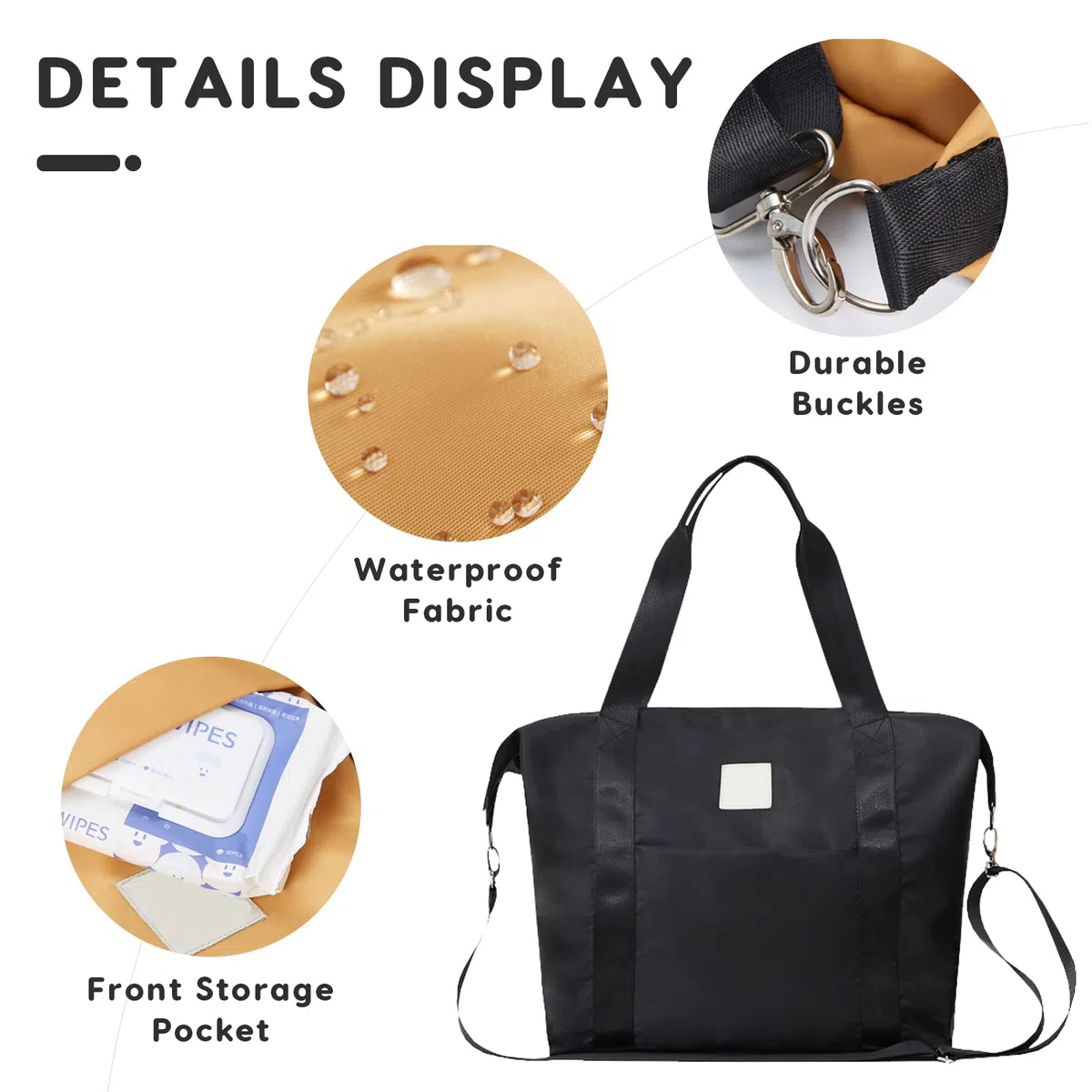SONARIN Große Kapazität Wasserdicht Baby Wickeltasche,Stilvolle Reise Wickeltasche Umhängetasche Tragetasche Henkeltaschen Babytasche mit Wickelunterlage & Kinderwagen Haken