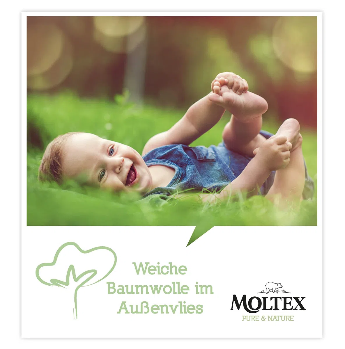 Moltex Pure & Nature Öko Windeln Größe 2 Mini (3-6 kg) Monatsbox -152 Bio Windeln